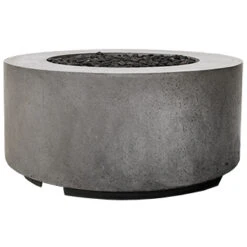 Prism Hardscapes Cilindro 36-Inch Round 65,000 BTU Propane Gas Fire Pit Bowl - Pewter