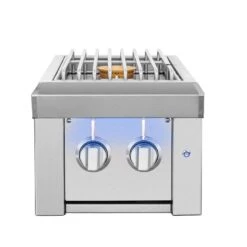 American Made Grills Estate 28,000 BTU Built-In Propane Gas Double Side Burner With Stainless Steel Lid