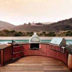 Hestan Campania 33-Inch Stainless Steel Built-In/Countertop Natural Gas Outdoor Pizza Oven - Stealth -BBQ Haven Shop outdoor pizza oven glam 3